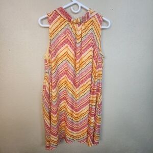 Glamour Vibrant Stripped Sleeveless Retro Dress Size 12 (5613)